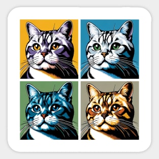 American Shorthair Pop Art - Cat Lovers Sticker
